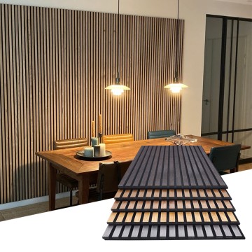 High Strength Eco-Friendly Wooden Acoustical Panels Veneer Texture Acoustic Slat Panel